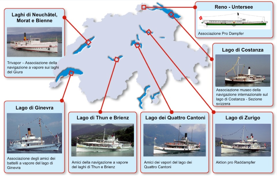 Carte des lacs suisses